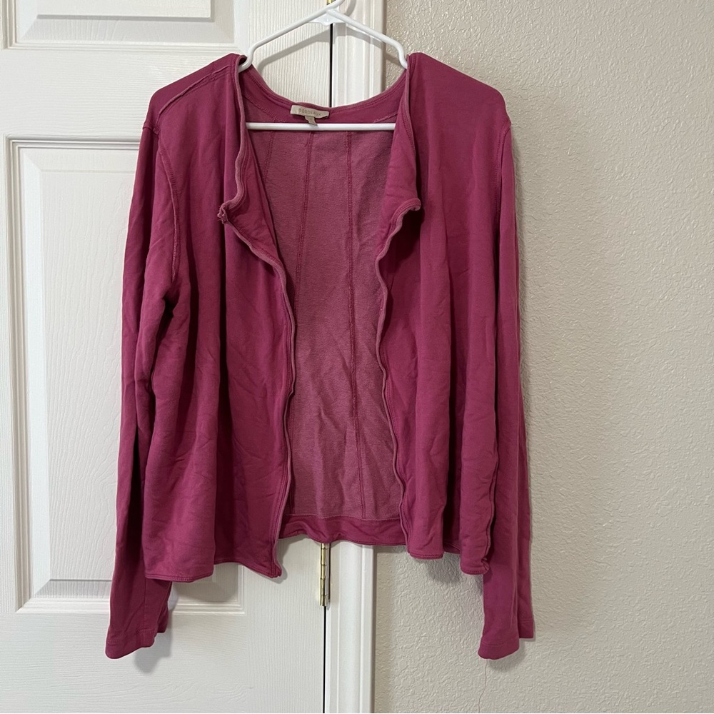 Anthropologie Bordeaux Deep Pink Cardigan - Large